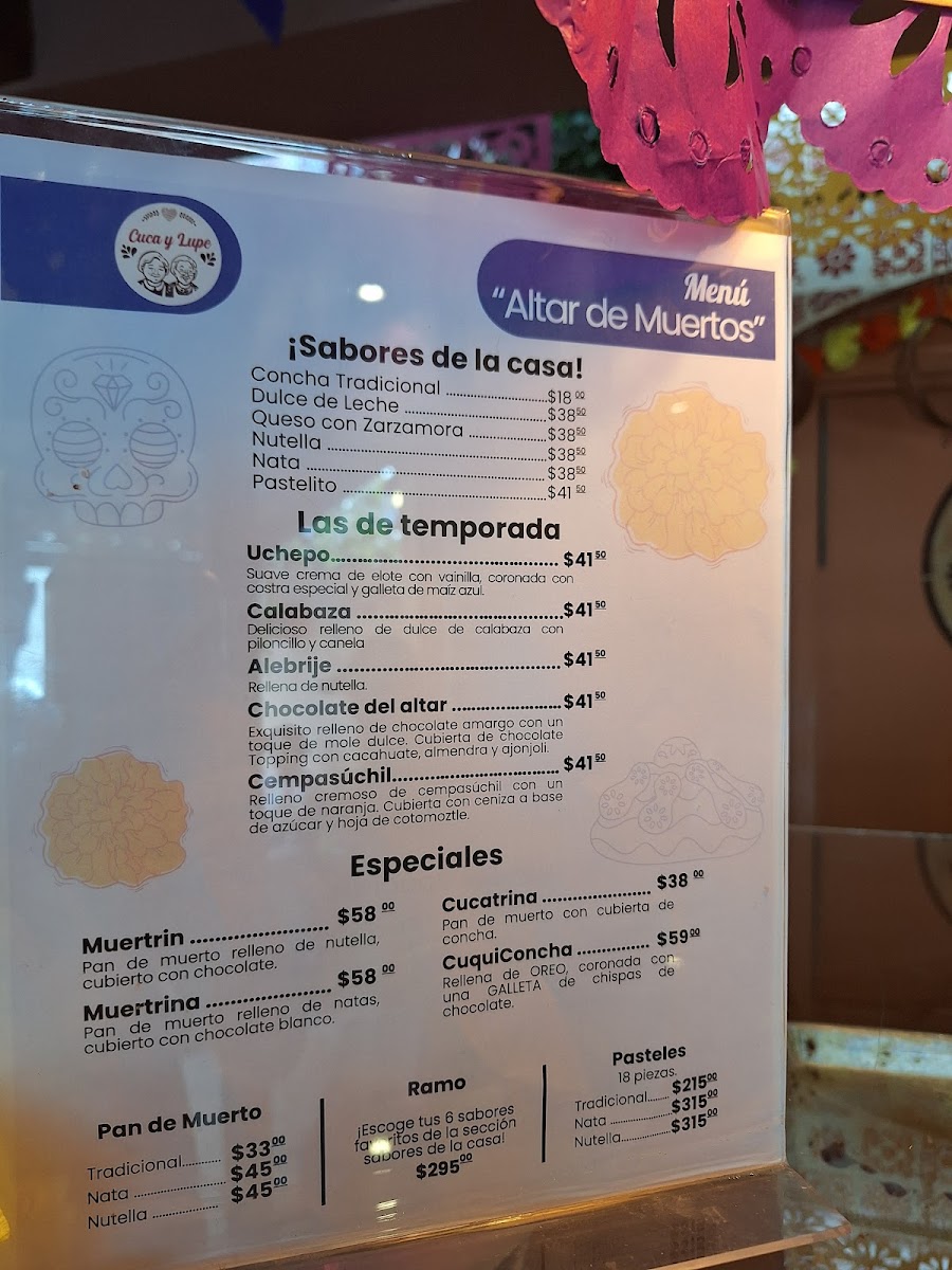 Cuca y Lupe Menu - Image 2